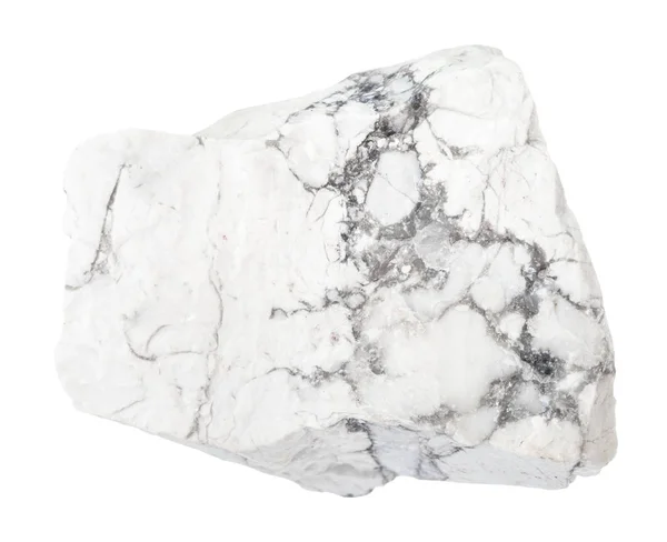 Nyers Howlite kő elszigetelt fehér — Stock Fotó
