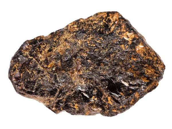 Kassiteriitti (tinamalmi) kivi eristetty valkoisella — kuvapankkivalokuva