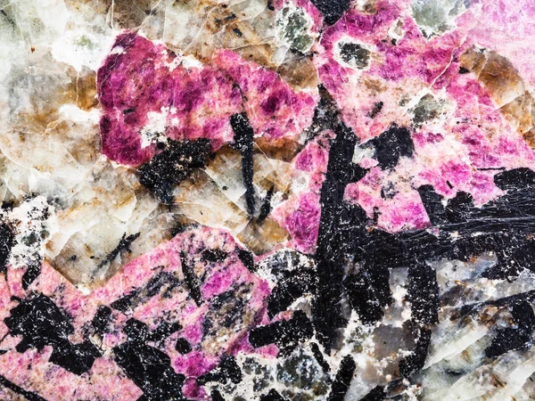 Fundo natural de eudialyte e aegirine — Fotografia de Stock