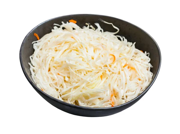 Russian sauerkraut in bowl isolated on white — Stock Photo, Image