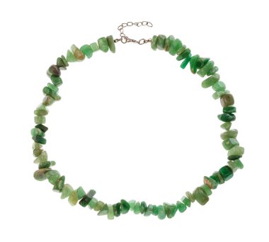necklace from tumbled green aventurine gemstone clipart