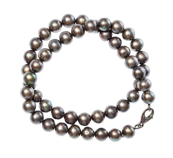 Конічне намисто з натуральних чорних перлів ізольовано — стокове фото