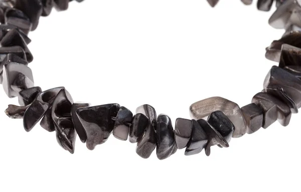 String of beads from natural gray nacre pieces — 스톡 사진