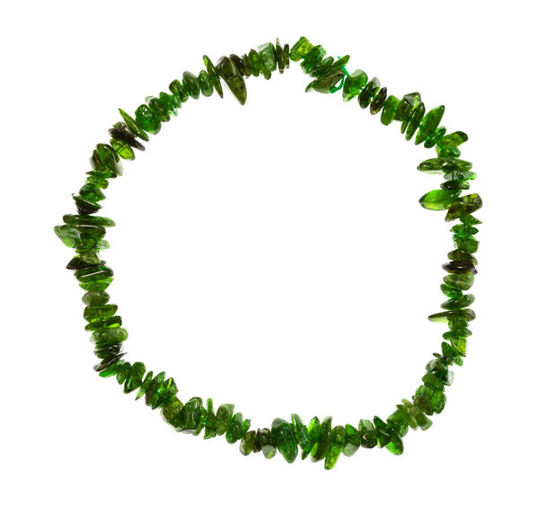 string of beads from chrome diopside gemstone