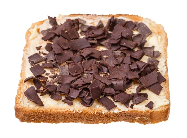 Sweet toast with butter and chocolate flakes — Stock Photo, Image