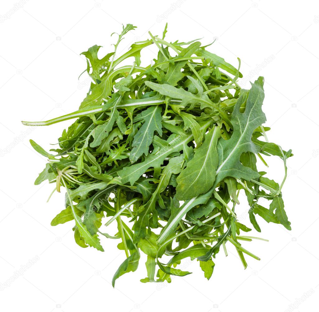 top view of pile from leaves of Arugula isolated