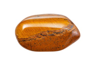 Kahverengi Kaplan Gözü Taşı beyaz üzerine izole