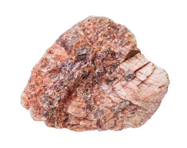 Stukje roze granieten rots geïsoleerd op wit — Stockfoto