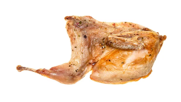 Half of fried quail isolated on white — Stock Photo, Image