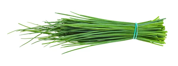 Bunch of fresh leaves of Chives isolated on white — Stock Photo, Image