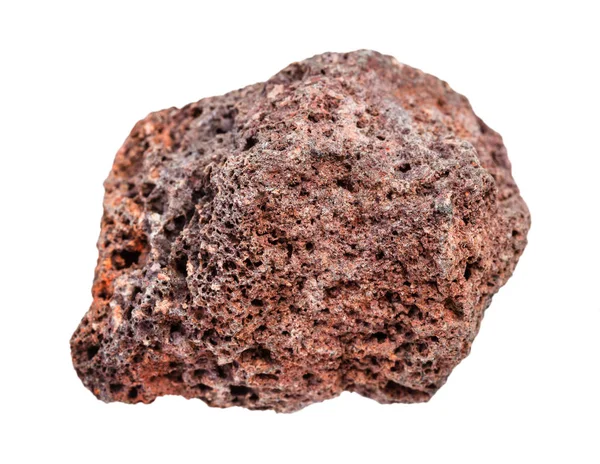 红褐色浮岩卵石,白色孤立 — 图库照片