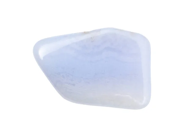 Agate de dentelle bleue (calcédoine) pierre gemme isolée — Photo