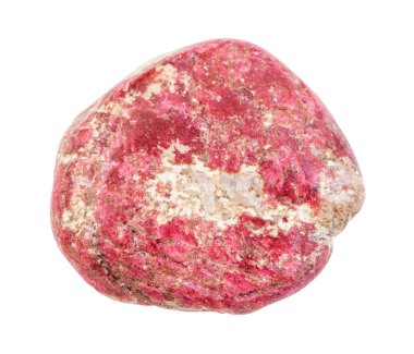 tumbled Thulite (pink Zoisite) gemstone isolated clipart