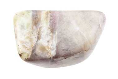 Cilalanmış Cancrinite kayası beyaza izole edilmiş.