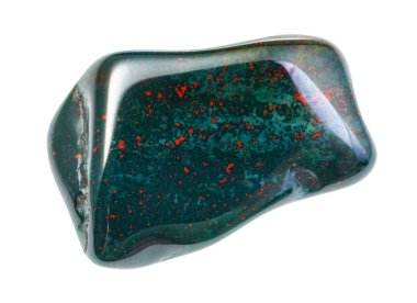 polished Bloodstone (heliotrope) gem isolated clipart