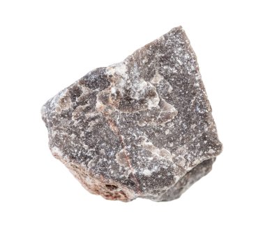 Parlatılmamış kireç taşı beyaza izole edilmiş.