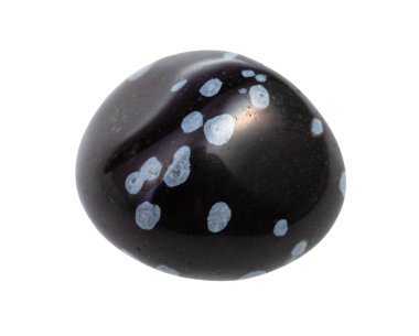 Kartanesi Obsidian değerli taşı beyaza izole edilmiş.