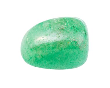light green Aventurine gem stone isolated on white clipart
