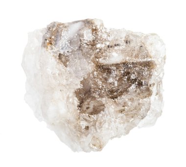 parlatılmamış Kaya Tuzu (Halite) beyaz üzerine izole edilmiş