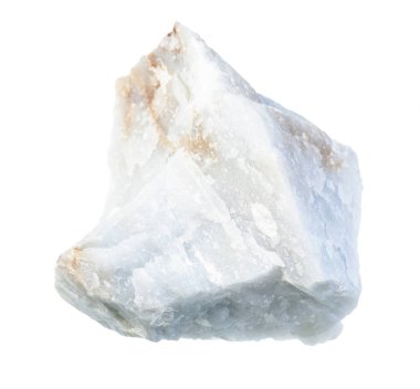 unpolished Angelite (Blue Anhydrite) rock isolated clipart