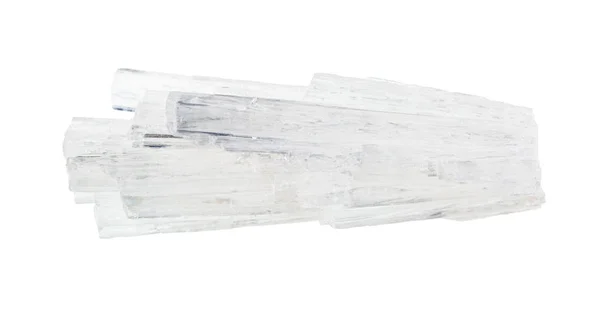 Roccia cristallina di Scolecite isolata su bianco — Foto Stock