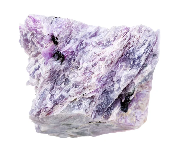 Неотшлифованный хароитский камень, изолированный на белом — стоковое фото
