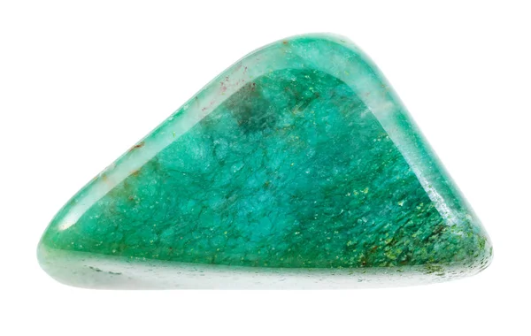 Полированный драгоценный камень Fuchsite (хромированная слюда) изолирован — стоковое фото