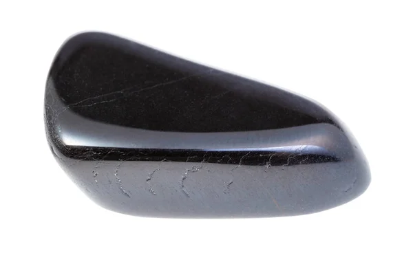 Polished Hawk's Eye (Falcon's Eye) gem isolated — Stock Photo, Image