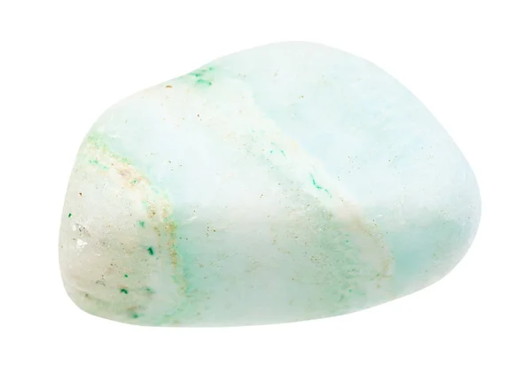 Roccia verde aragonite lucida isolata su bianco — Foto Stock