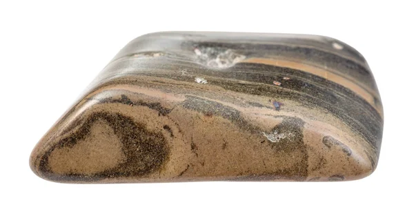 Полированный горный сланцевый камень изолирован на белом — стоковое фото