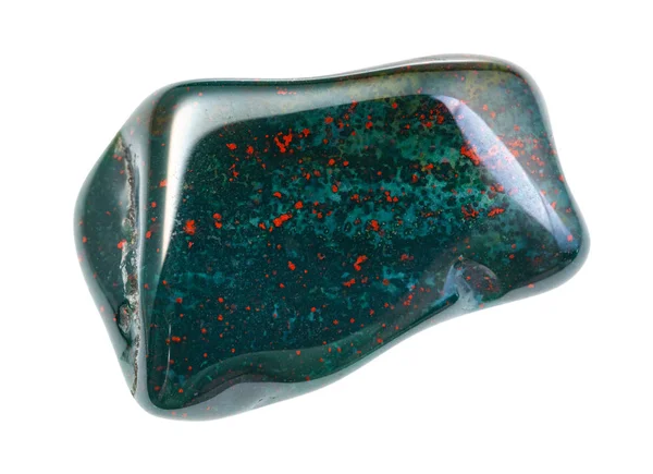 Piedra de sangre pulida (heliotropo) gema aislada —  Fotos de Stock