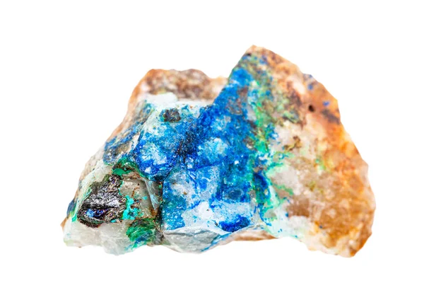 Tennantita, azurita y tirolita sobre roca de cuarzo —  Fotos de Stock