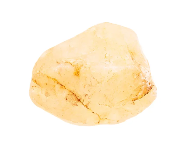Walcowany żółty kamień kalcytowy izolowany na białym — Zdjęcie stockowe