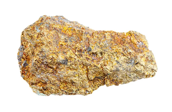 Грубий піритський камінь ізольований на білому — стокове фото