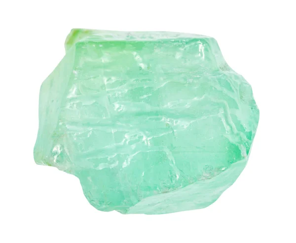 Verde non lucidato Calcite gemma isolata — Foto Stock