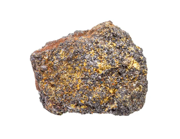 Neleštěný magnetit s Chalcopyritem izolovaný — Stock fotografie