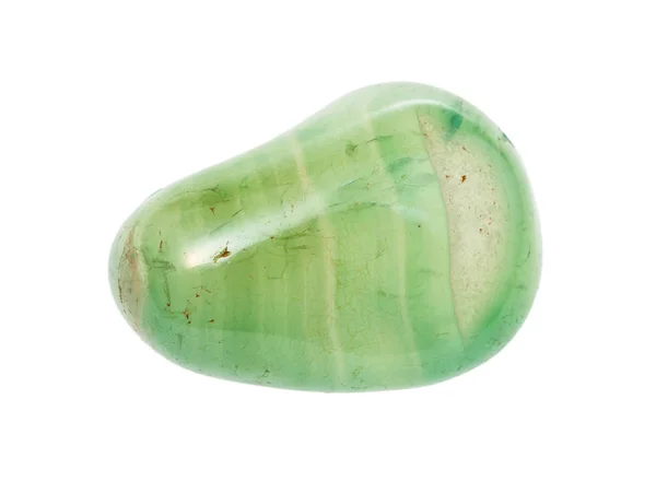 Pedra preciosa ágata verde polido isolado — Fotografia de Stock