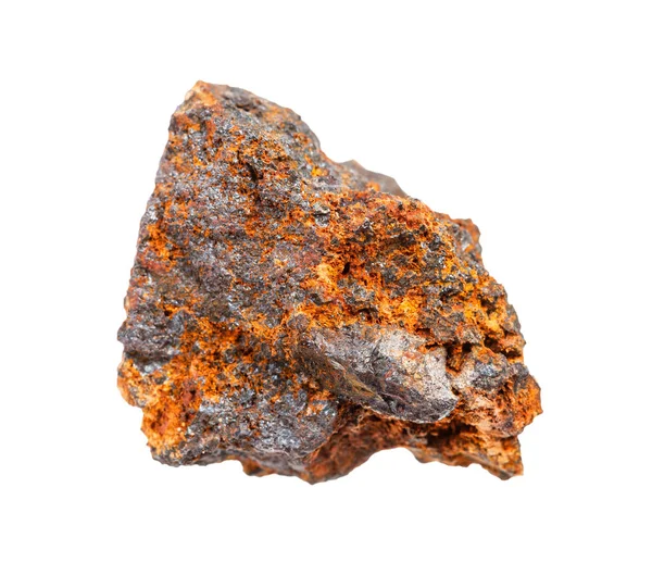 Opolerad rostig Hematit rock (järnmalm) isolerad — Stockfoto