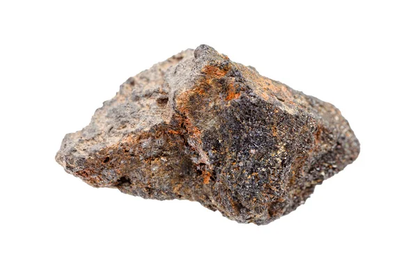 Roca de psilomelano sin pulir aislada en blanco — Foto de Stock