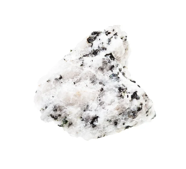 Rocha diorita não polida isolada sobre branco — Fotografia de Stock