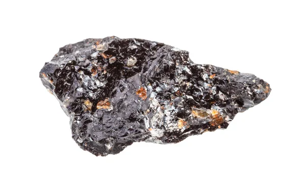 Opolerat obsidian (vulkaniskt glas), isolerat — Stockfoto