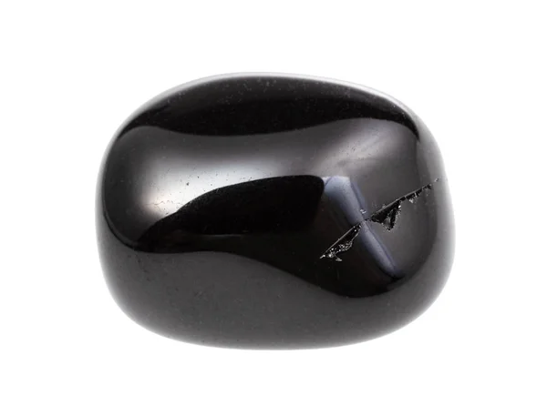 Tumbled black onyx gem stone isolated on white — Stock Photo, Image