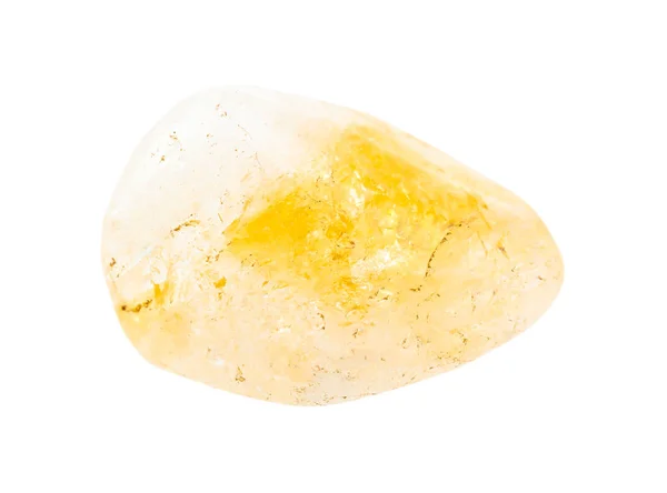 Batu permata gulung Citrine (kuarsa kuning) terisolasi — Stok Foto