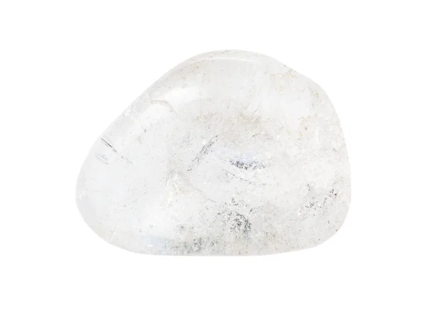 Pedra preciosa incolor de cristal de rocha isolada em branco — Fotografia de Stock