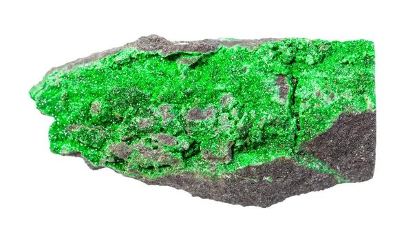 Κρύσταλλοι Uvarovite (πράσινο γρανάτη) σε βράχο — Φωτογραφία Αρχείου