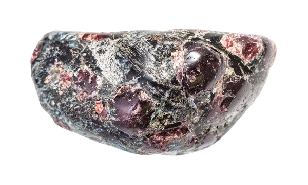 Cristales de granate pulido en roca de biotita aislada —  Fotos de Stock