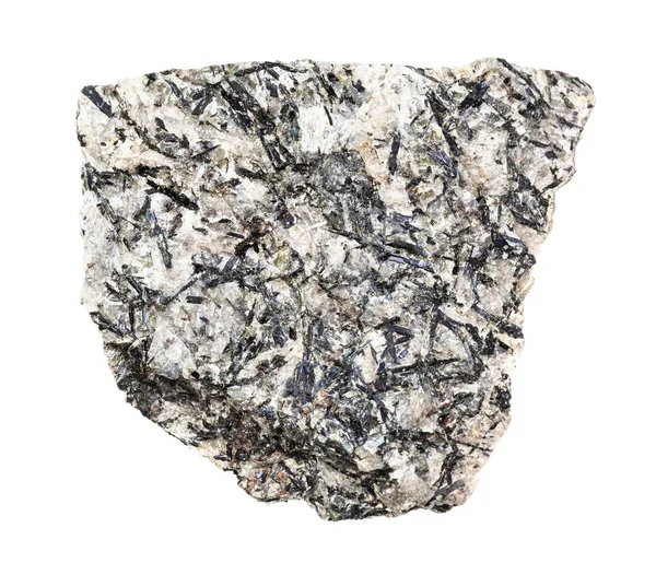 Csiszolatlan Lujavrite szikla, fehér színnel elszigetelve — Stock Fotó