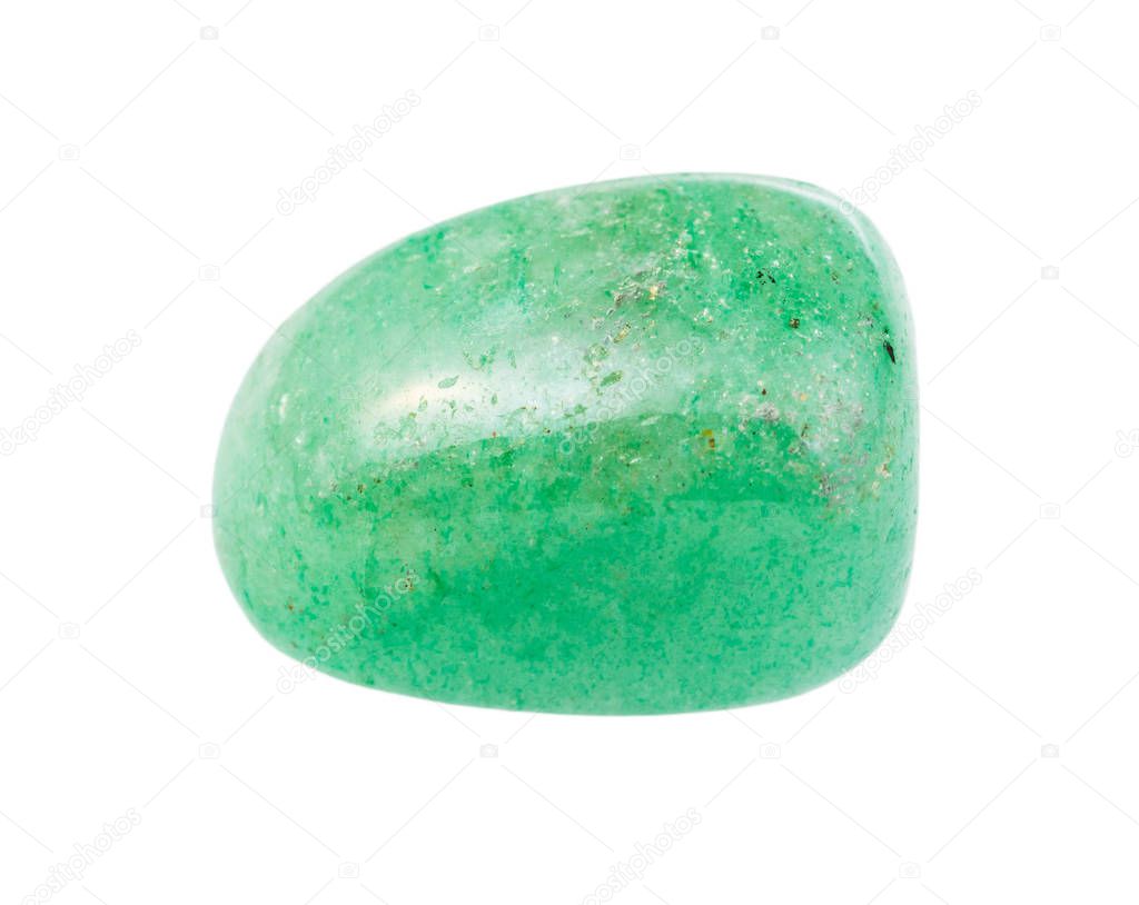 light green Aventurine gem stone isolated on white