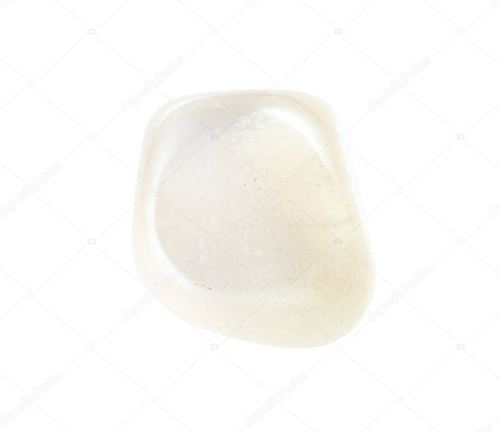 tumbled Moonstone gem stone isolated on white
