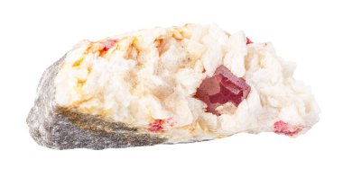 Cinnabar kristalleri cilalanmamış karbonat kayalarında